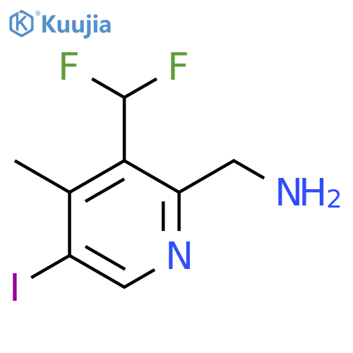 2-(Aminomethyl)-3-(difluoromethyl)-5-iodo-4-methylpyridine structure