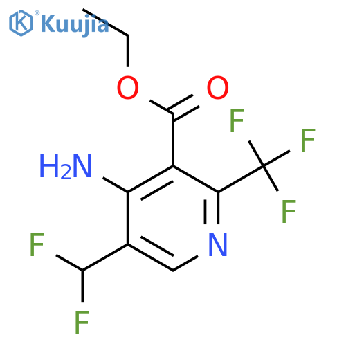 Ethyl 4-amino-5-(difluoromethyl)-2-(trifluoromethyl)pyridine-3-carboxylate structure