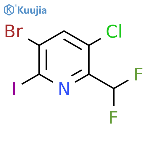 3-Bromo-5-chloro-6-(difluoromethyl)-2-iodopyridine structure