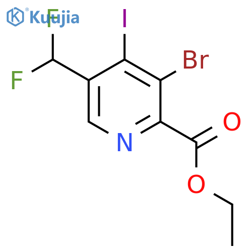 Ethyl 3-bromo-5-(difluoromethyl)-4-iodopyridine-2-carboxylate structure