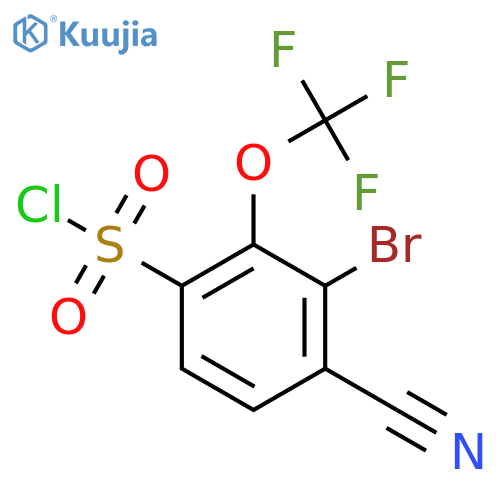 3-Bromo-4-cyano-2-(trifluoromethoxy)benzenesulfonyl chloride structure