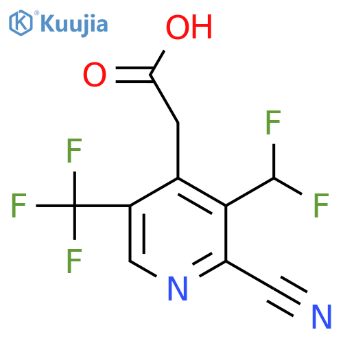 2-Cyano-3-(difluoromethyl)-5-(trifluoromethyl)pyridine-4-acetic acid structure