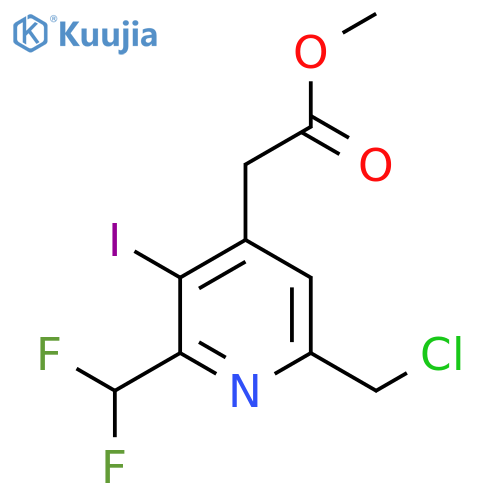 Methyl 6-(chloromethyl)-2-(difluoromethyl)-3-iodopyridine-4-acetate structure