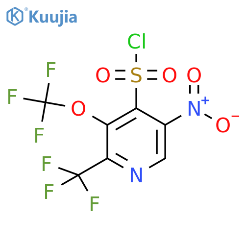5-Nitro-3-(trifluoromethoxy)-2-(trifluoromethyl)pyridine-4-sulfonyl chloride structure