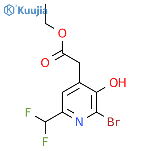 Ethyl 2-bromo-6-(difluoromethyl)-3-hydroxypyridine-4-acetate structure