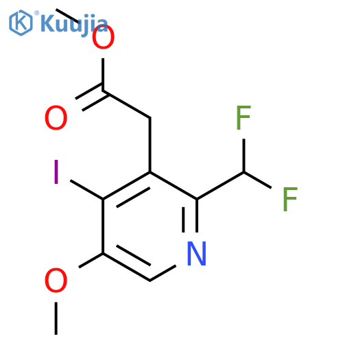 Methyl 2-(difluoromethyl)-4-iodo-5-methoxypyridine-3-acetate structure