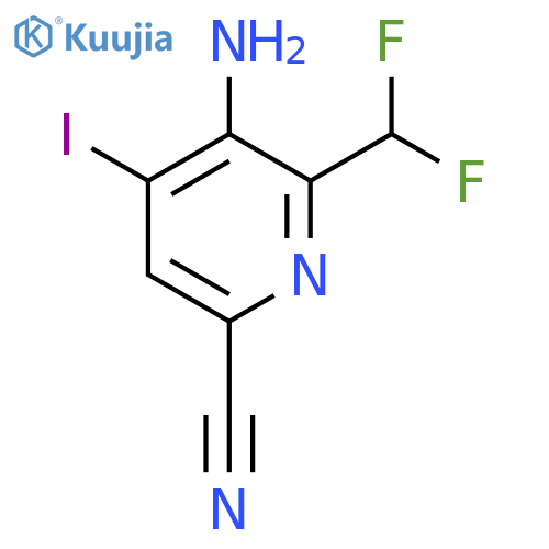 3-Amino-6-cyano-2-(difluoromethyl)-4-iodopyridine structure