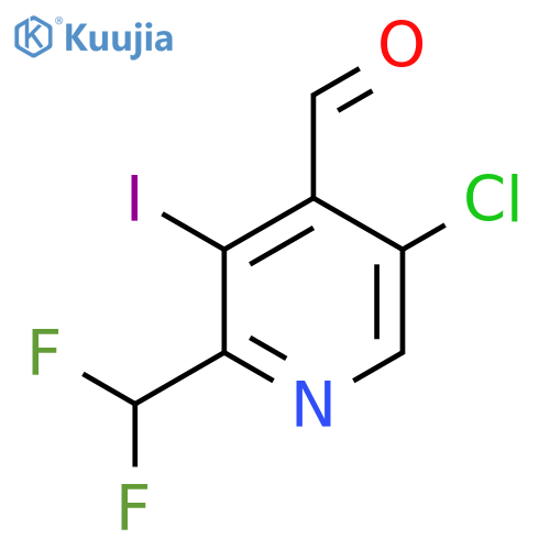 5-Chloro-2-(difluoromethyl)-3-iodopyridine-4-carboxaldehyde structure