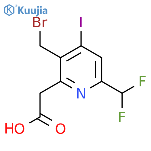 3-(Bromomethyl)-6-(difluoromethyl)-4-iodopyridine-2-acetic acid structure