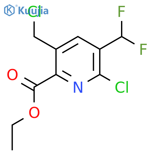Ethyl 2-chloro-5-(chloromethyl)-3-(difluoromethyl)pyridine-6-carboxylate structure