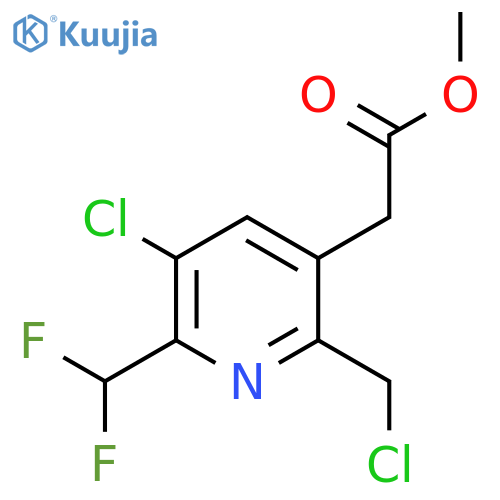Methyl 3-chloro-6-(chloromethyl)-2-(difluoromethyl)pyridine-5-acetate structure