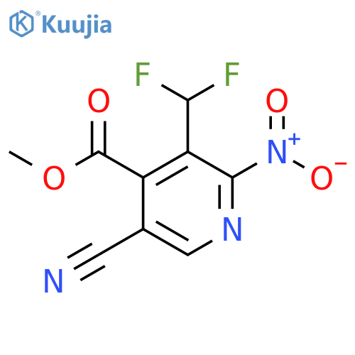 Methyl 5-cyano-3-(difluoromethyl)-2-nitropyridine-4-carboxylate structure