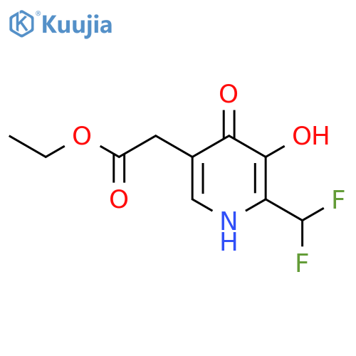 Ethyl 2-(difluoromethyl)-3,4-dihydroxypyridine-5-acetate structure