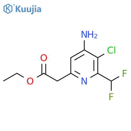 Ethyl 4-amino-3-chloro-2-(difluoromethyl)pyridine-6-acetate structure