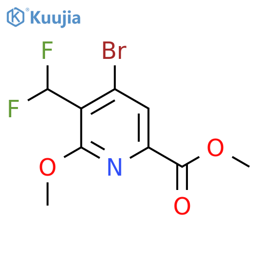 Methyl 4-bromo-3-(difluoromethyl)-2-methoxypyridine-6-carboxylate structure
