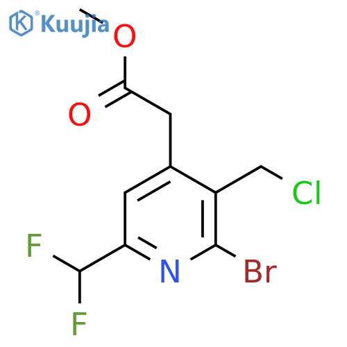 Methyl 2-bromo-3-(chloromethyl)-6-(difluoromethyl)pyridine-4-acetate structure