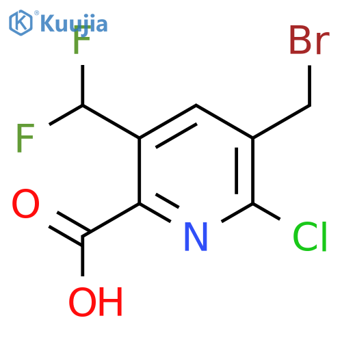 3-(Bromomethyl)-2-chloro-5-(difluoromethyl)pyridine-6-carboxylic acid structure