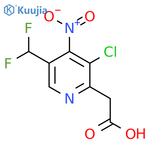 3-Chloro-5-(difluoromethyl)-4-nitropyridine-2-acetic acid structure