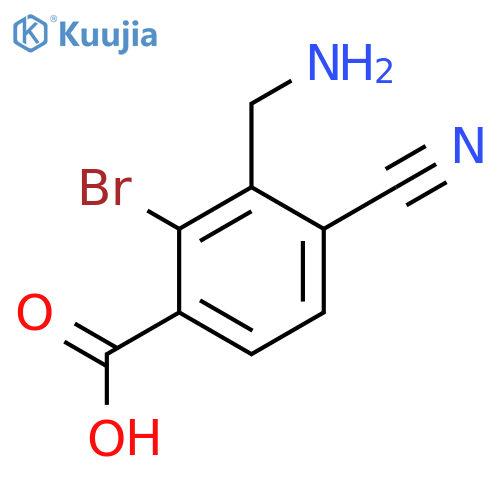 3-Aminomethyl-2-bromo-4-cyanobenzoic acid structure