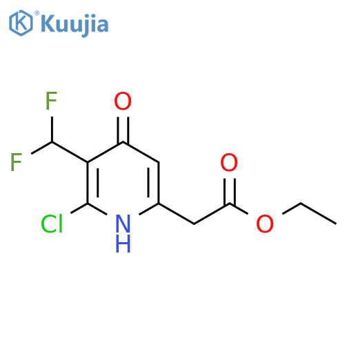 Ethyl 2-chloro-3-(difluoromethyl)-4-hydroxypyridine-6-acetate structure