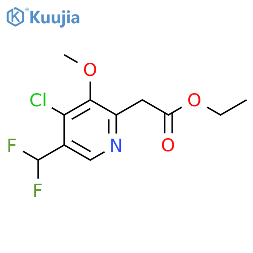 Ethyl 4-chloro-5-(difluoromethyl)-3-methoxypyridine-2-acetate structure
