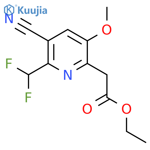 Ethyl 3-cyano-2-(difluoromethyl)-5-methoxypyridine-6-acetate structure