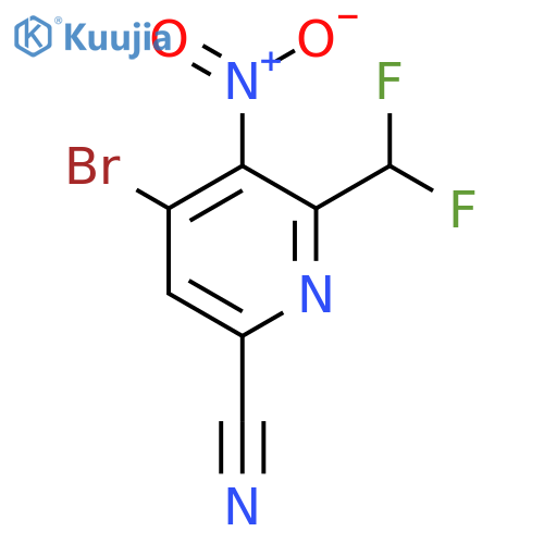 4-Bromo-6-cyano-2-(difluoromethyl)-3-nitropyridine structure