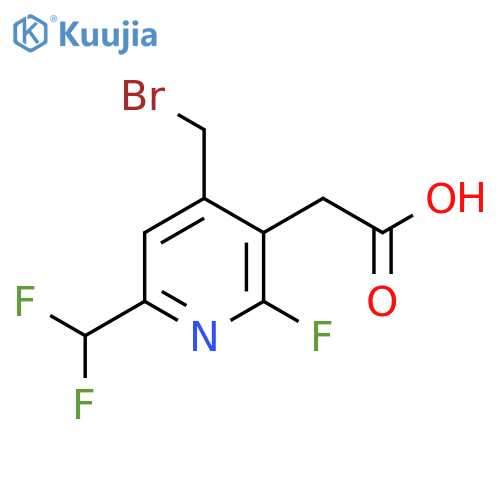 4-(Bromomethyl)-6-(difluoromethyl)-2-fluoropyridine-3-acetic acid structure