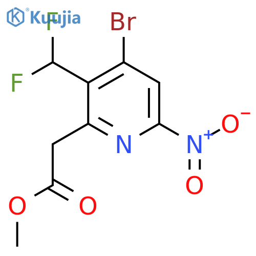 Methyl 4-bromo-3-(difluoromethyl)-6-nitropyridine-2-acetate structure