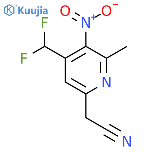 4-(Difluoromethyl)-2-methyl-3-nitropyridine-6-acetonitrile structure