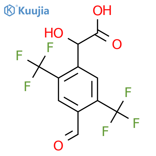 2,5-Bis(trifluoromethyl)-4-formylmandelic acid structure