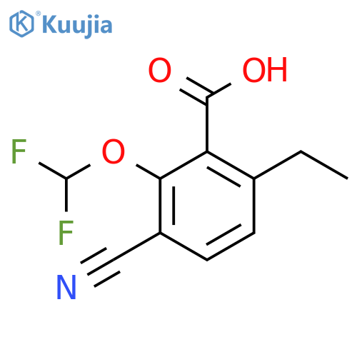 3-Cyano-2-difluoromethoxy-6-ethylbenzoic acid structure