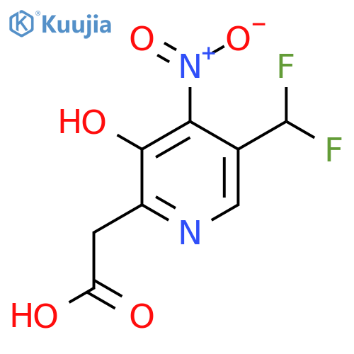 5-(Difluoromethyl)-3-hydroxy-4-nitropyridine-2-acetic acid structure