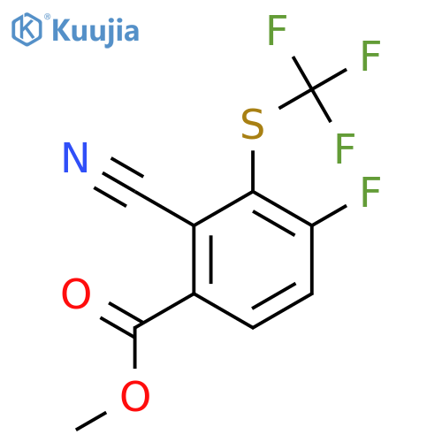 Methyl 2-cyano-4-fluoro-3-(trifluoromethylthio)benzoate structure