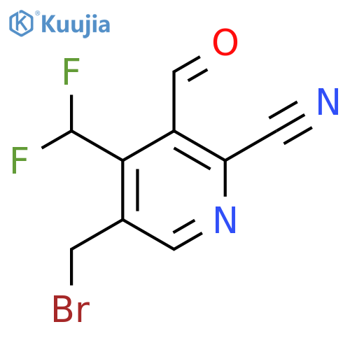 5-(Bromomethyl)-2-cyano-4-(difluoromethyl)pyridine-3-carboxaldehyde structure