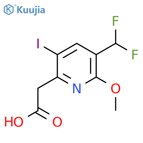 3-(Difluoromethyl)-5-iodo-2-methoxypyridine-6-acetic acid structure