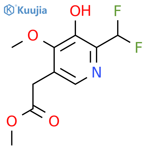 Methyl 2-(difluoromethyl)-3-hydroxy-4-methoxypyridine-5-acetate structure