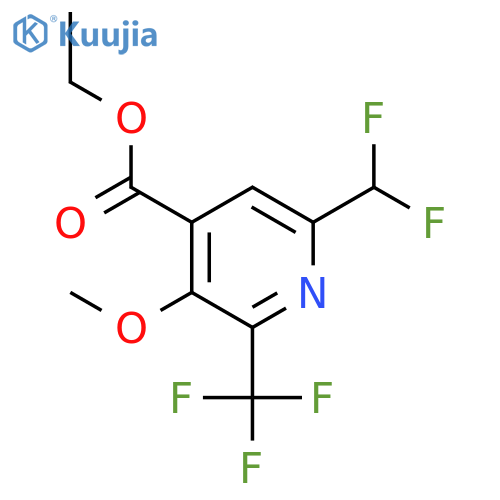Ethyl 6-(difluoromethyl)-3-methoxy-2-(trifluoromethyl)pyridine-4-carboxylate structure