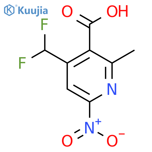 4-(Difluoromethyl)-2-methyl-6-nitropyridine-3-carboxylic acid structure