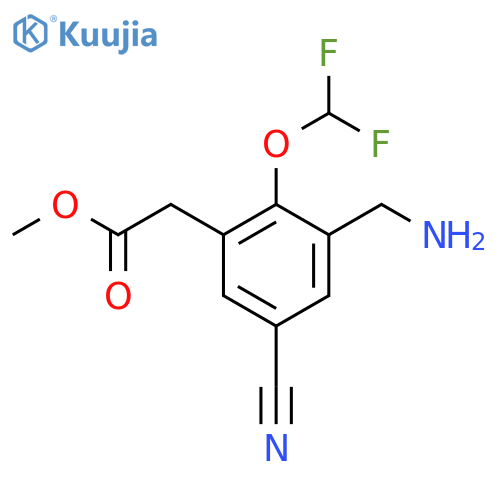 Methyl 3-aminomethyl-5-cyano-2-(difluoromethoxy)phenylacetate structure