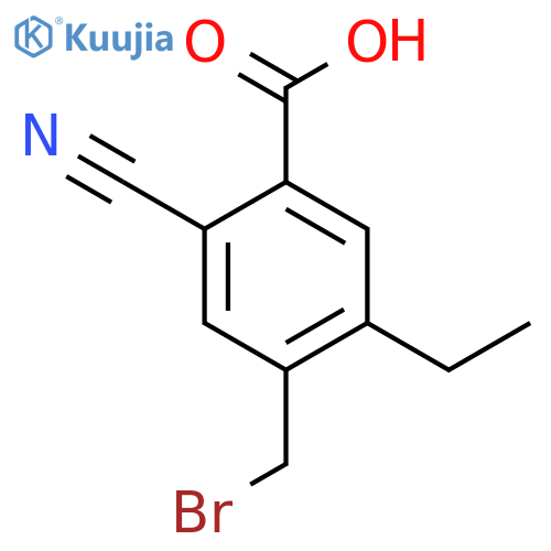 4-Bromomethyl-2-cyano-5-ethylbenzoic acid structure