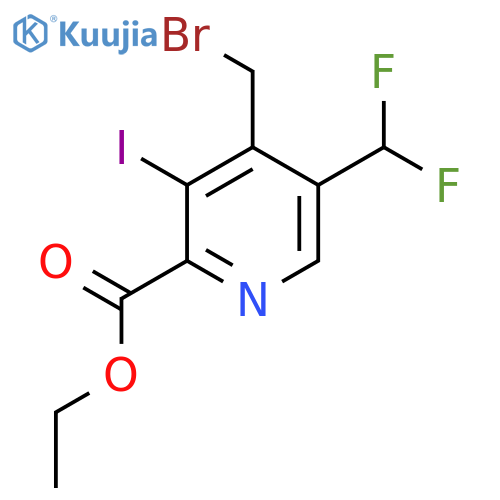 Ethyl 4-(bromomethyl)-5-(difluoromethyl)-3-iodopyridine-2-carboxylate structure