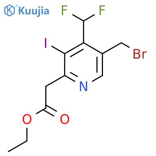 Ethyl 5-(bromomethyl)-4-(difluoromethyl)-3-iodopyridine-2-acetate structure