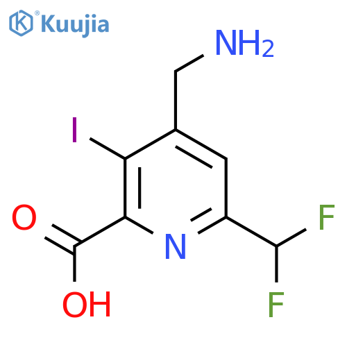 4-(Aminomethyl)-6-(difluoromethyl)-3-iodopyridine-2-carboxylic acid structure