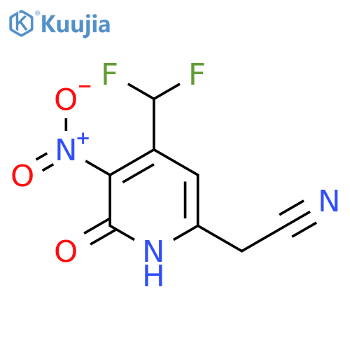 4-(Difluoromethyl)-2-hydroxy-3-nitropyridine-6-acetonitrile structure