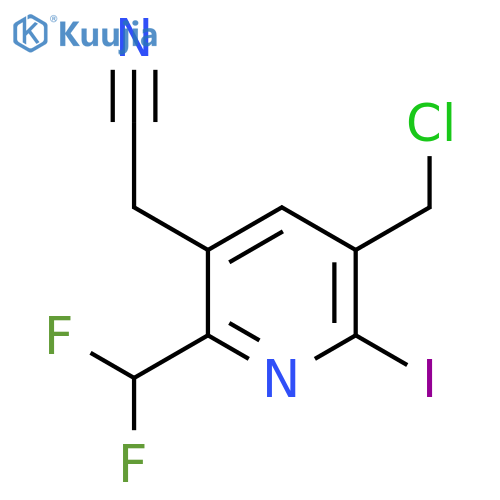 3-(Chloromethyl)-6-(difluoromethyl)-2-iodopyridine-5-acetonitrile structure
