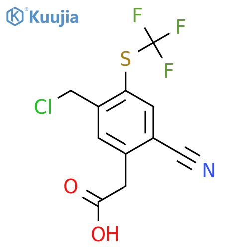 5-Chloromethyl-2-cyano-4-(trifluoromethylthio)phenylacetic acid structure