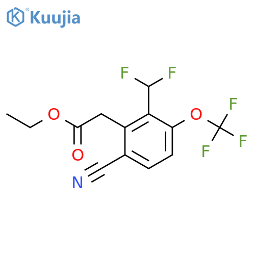 Ethyl 6-cyano-2-difluoromethyl-3-(trifluoromethoxy)phenylacetate structure