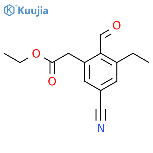 Ethyl 5-cyano-3-ethyl-2-formylphenylacetate structure