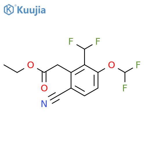 Ethyl 6-cyano-3-difluoromethoxy-2-(difluoromethyl)phenylacetate structure